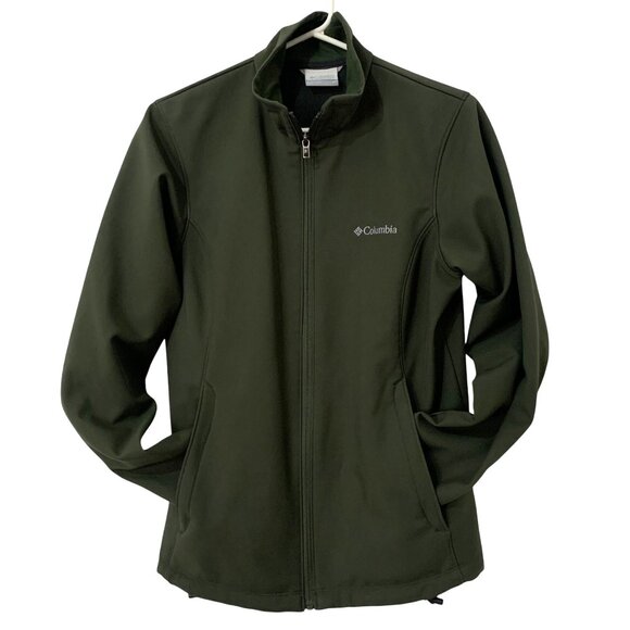 COLUMBIA Womens Olive Green Soft Shell Full Zip Jacket w/ Pockets Size M - Picture 6 of 9